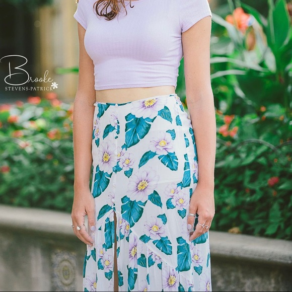 Purple and Turquoise Floral Skirt - Picture 5 of 8